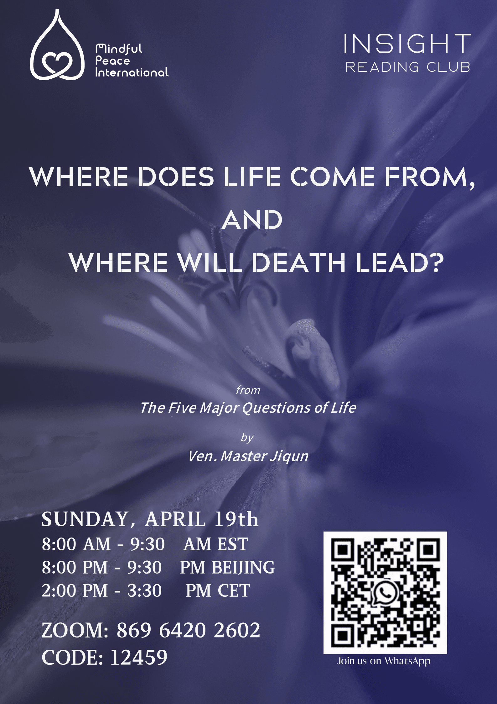 WHERE DOES LIFE COME FROM, AND WHERE WILL DEATH LEAD?